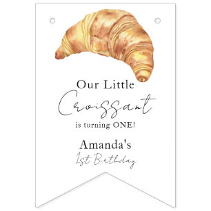 Bannière À Fanions Notre Petit Croissant Fête d'anniversaire 1 an