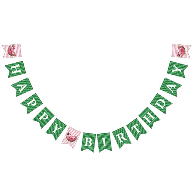 Bannière À Fanions Nouvel anniversaire de la pastèque Super Cute (Tout)