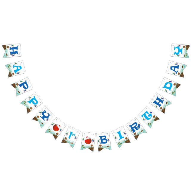 Bannière À Fanions O-fish-ally Petit pêcheur Pêche Anniversaire (Tout)