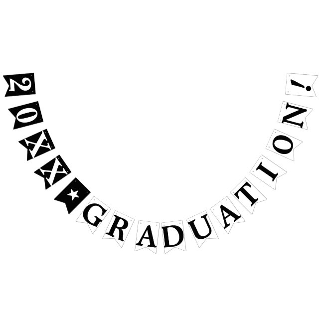 BANNIÈRE À FANIONS OBTENTION DU DIPLÔME PERSONNALISÉE D'ANNÉE (Tout)