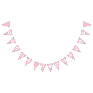 Bannière À Fanions Oie Rose Folle - Joyeux Anniversaire