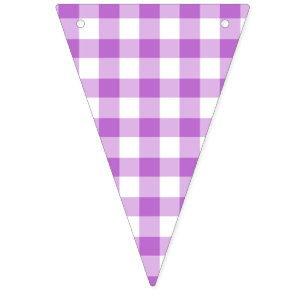 Bannière À Fanions Orchidée Gingham Classique Violet