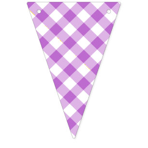 Bannière À Fanions Orchidée Violet Gingham Rétro