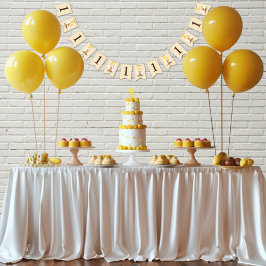 Bannière À Fanions Ours Premier anniversaire Sexe Ours jaune neutre