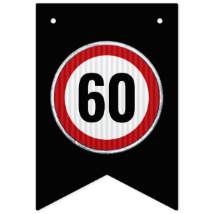 Bannière À Fanions Panneau de limitation de vitesse pour 60e annivers
