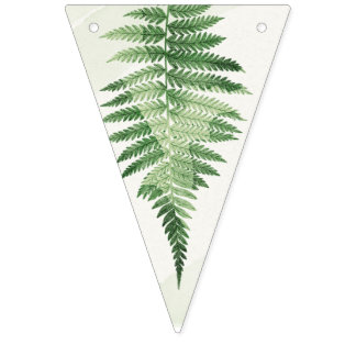 Bannière À Fanions Panneau de mariage Minimaliste Fougère Verte