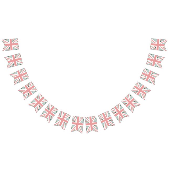 Bannière À Fanions Partie anglaise d'Union Jack de roses (Tout)
