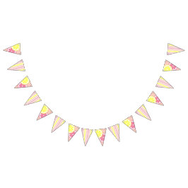 Bannière À Fanions Partie, jaune et rose roses de limonade