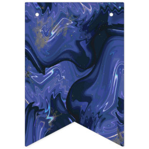 Bannière À Fanions Parties scintillant bleue Galaxy Swirl Abstrait Mo