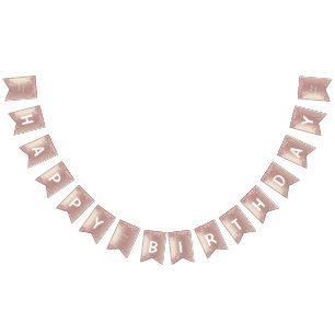 Bannière À Fanions Parties scintillant rose Gold Blush - Bithday