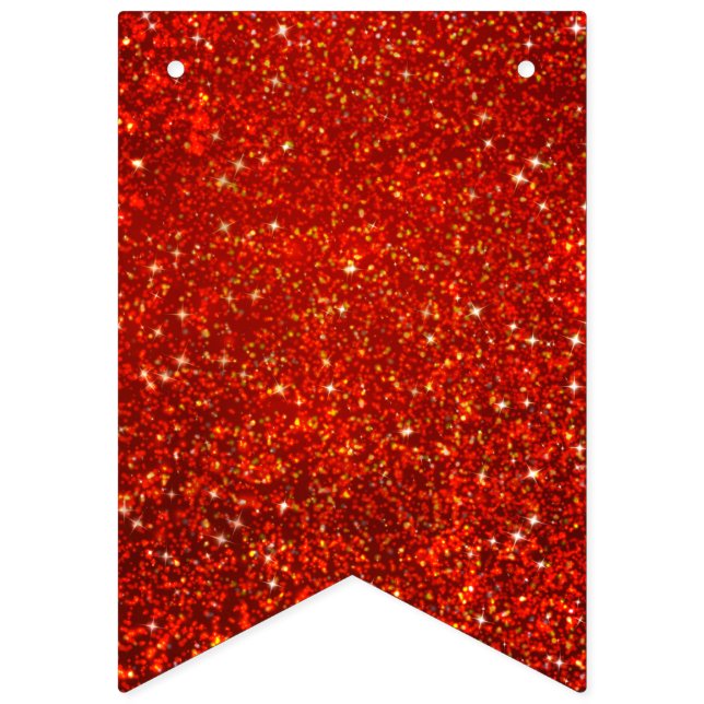 Bannière À Fanions Parties scintillant rouges. (Premier drapeau)
