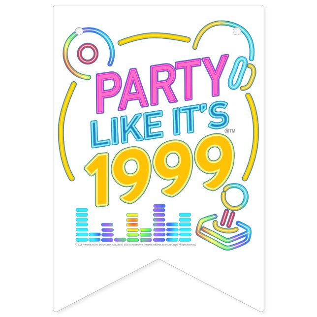 Bannière À Fanions Party Like It’s 1999®™ – Neon Soundtrack (Premier drapeau)