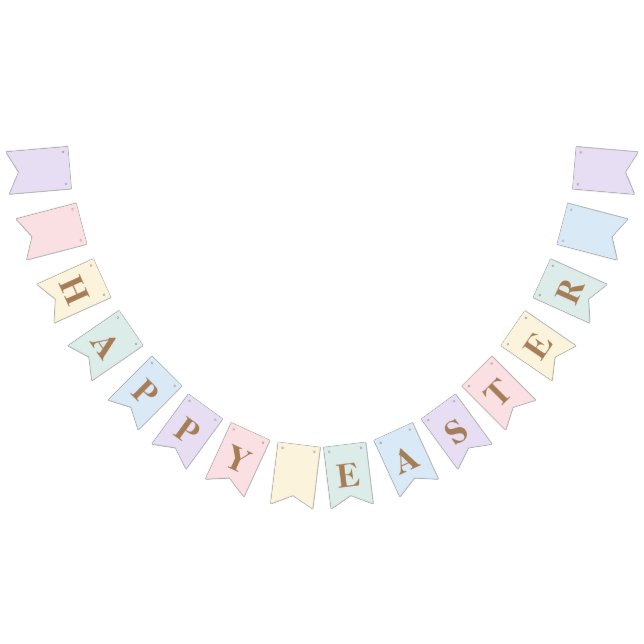 Bannière À Fanions Pastel Happy Pâques (Tout)