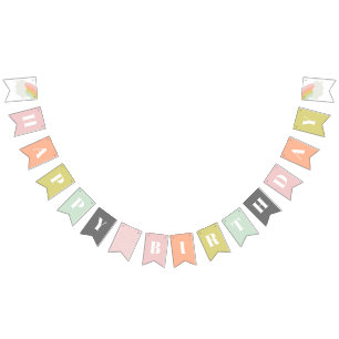 Bannière À Fanions Pastel Rainbow Joyeux Anniversaire Enfants