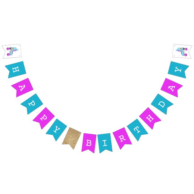 Bannière À Fanions Patinage rétroactif fête d'anniversaire (Tout)