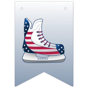Bannière À Fanions Patins à hockey USA
