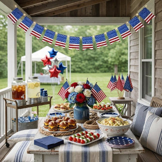 Bannière À Fanions Patriotic Stars and Stripes Flag bunting banner