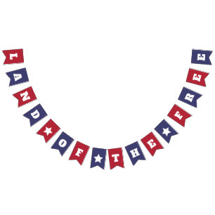 Bannière À Fanions Pays des Libres - 4 juillet hymne national