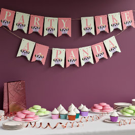 Bannière À Fanions Peach Panda Anniversaire de enfant Party Bunting d