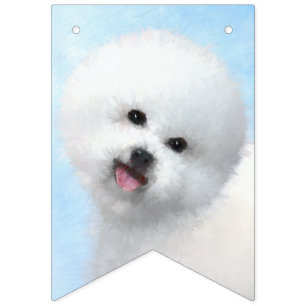 Bannière À Fanions Peinture de Bichon Frise - Cute Original Dog Art