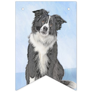 Bannière À Fanions Peinture de collie frontalière - Belle art origin