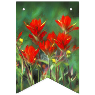 Bannière À Fanions Peinture indienne de pinceau - Art Fleur original