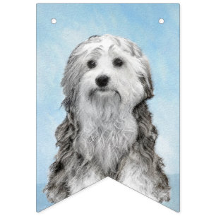 Bannière À Fanions Peinture Lowchen - Cute Original Chien Art