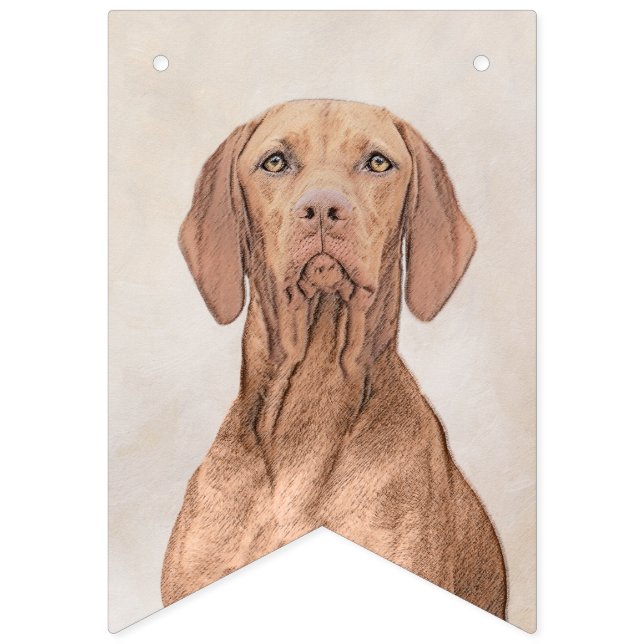 Bannière À Fanions Peinture Vizsla - Joli art original chien (Premier drapeau)
