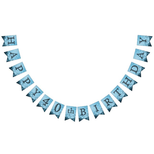 Bannière À Fanions Personnaliser Anniversaire - Bleu décoratif (Tout)