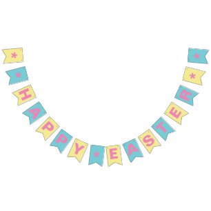 Bannière À Fanions personnaliser BUNTING BANNER "HAPPY EASTER"