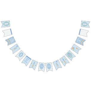 Bannière À Fanions Peter Rabbit Bleu Un 1er 1er Anniversaire