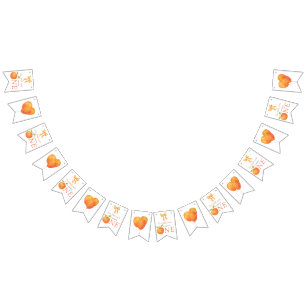Bannière À Fanions Petite Douce Orange Citron 1er Anniversaire