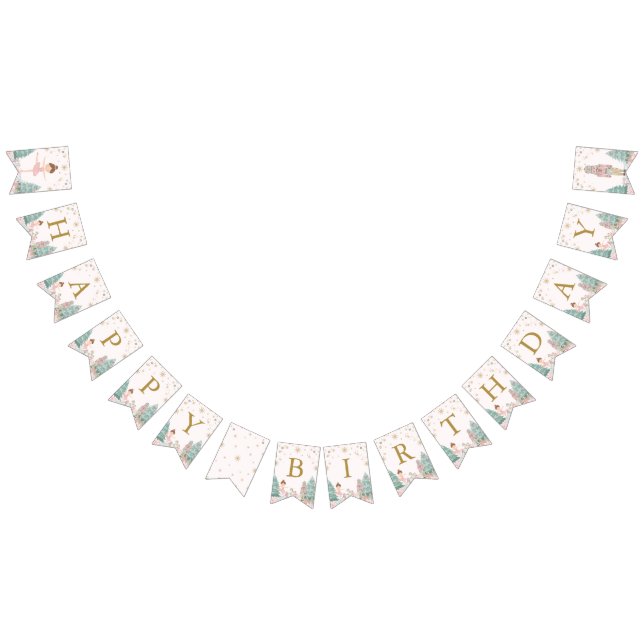 Bannière À Fanions Pink Nutcracker Ballet Birthday Bunting Flags (Tout)
