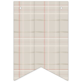 Bannière À Fanions Plaid traditionnel Cabine cosy Beige Check Noël