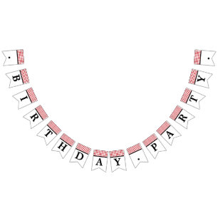Bannière À Fanions Point rouge et blanc fête d'anniversaire