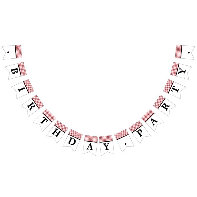 Bannière À Fanions Point rouge et blanc fête d'anniversaire (Tout)