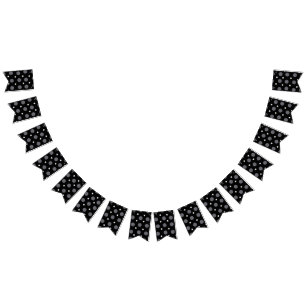 Bannière À Fanions Pois noirs et blancs, Motif pointillé