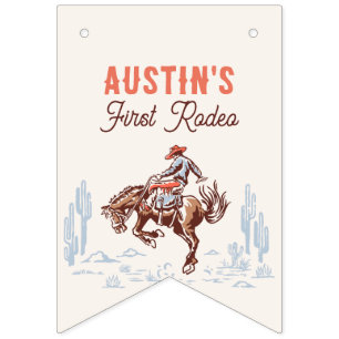 Bannière À Fanions Premier Rodéo Cowboy 1er Anniversaire