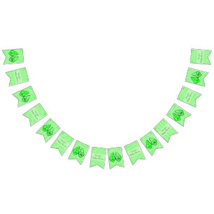 Bannière À Fanions Prêt à couper le Baby shower de pois verts