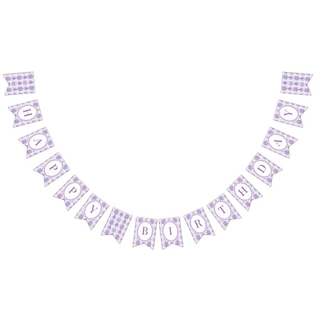 Bannière À Fanions Purple Bow Retro Coquette gâteau Coquette Annivers (Tout)