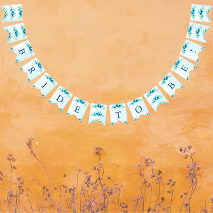 Bannière À Fanions Quelque Chose De Bleu La Mariée Va Être Floral Bri
