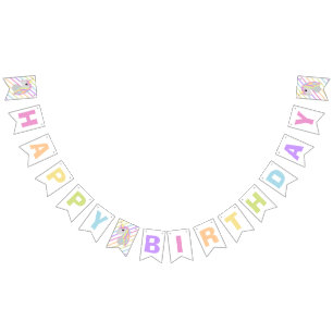 Bannière À Fanions Rainbow Unicorn Joyeux Banner Anniversaire Bund
