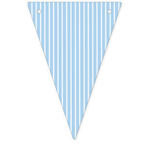Bannière À Fanions Rayures Élégantes Blanc - Bleu Bébé