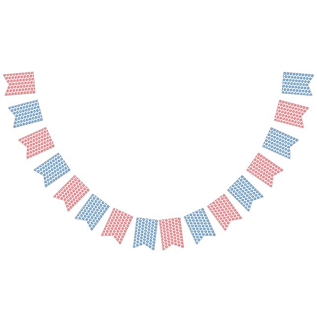 Bannière À Fanions Red & Blue Stars Motif - Patriotique / 4 juillet (Tout)