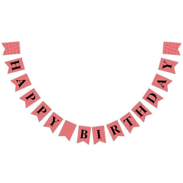 Bannière À Fanions Red En vichy HAPPY Banner D'ANNIVERSAIRE (Tout)
