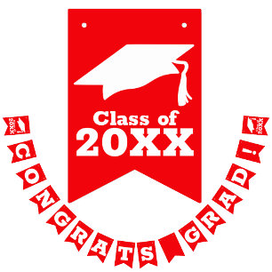 Bannière À Fanions Red Félicitations Grad