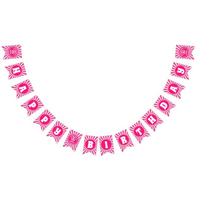 Bannière À Fanions Reine Des Coeurs Rose Rétro Anniversaire (Tout)