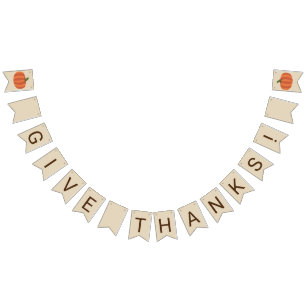 Bannière À Fanions Remercie le Citrouille Thanksgiving
