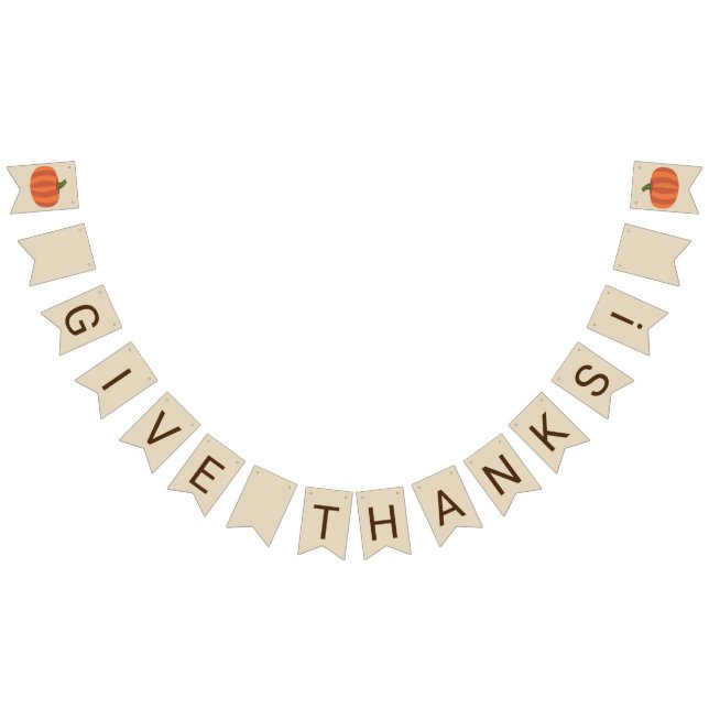 Bannière À Fanions Remerciez le Citrouille Thanksgiving (Tout)