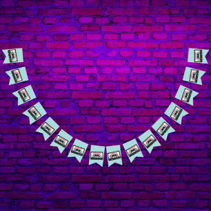 Bannière À Fanions Retro Eighties Music Mix Tape 50e fête d'anniversa